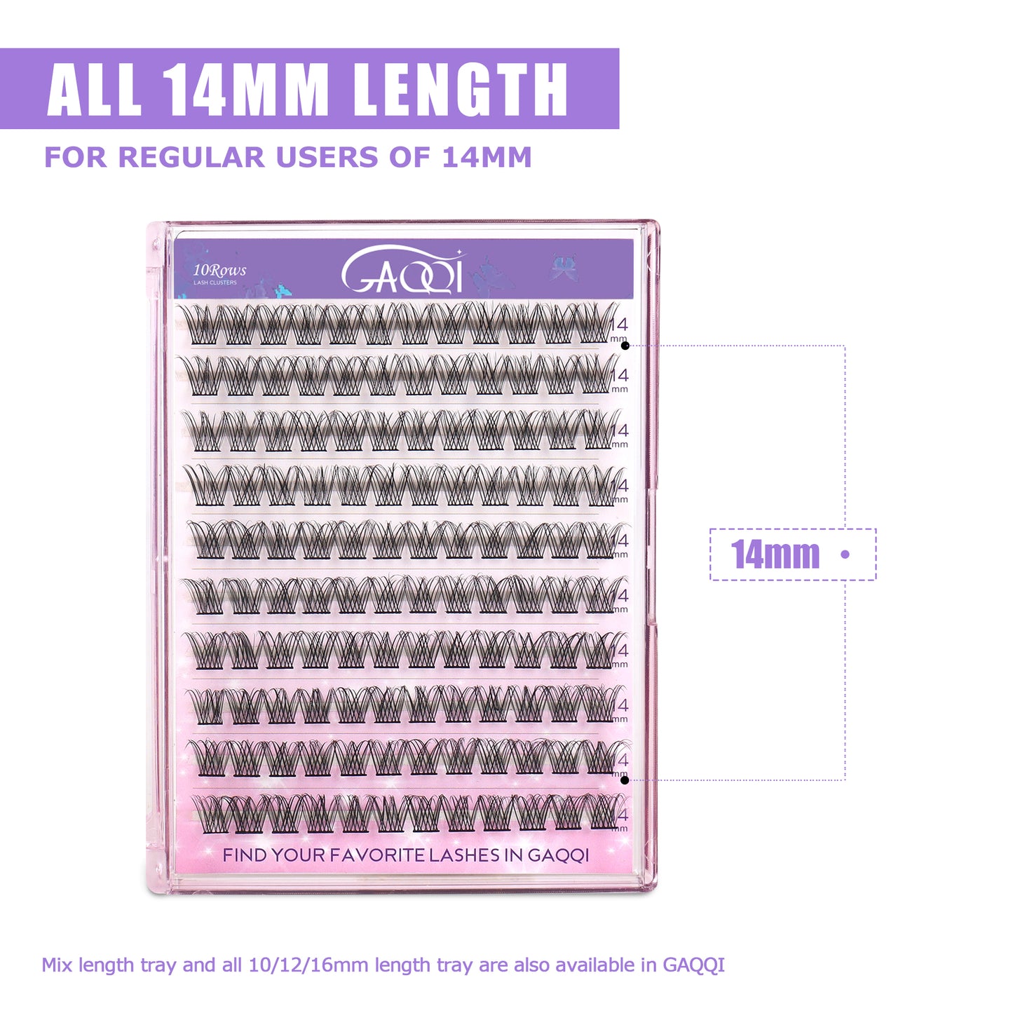 GAQQI Lash Clusters 120PCS(GQ15, D Curl, 14mm)