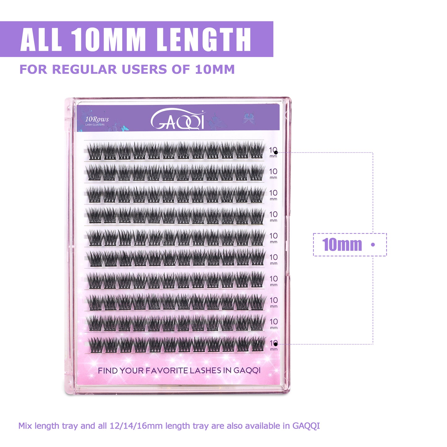 GAQQI Lash Clusters 120PCS(GQ19, C Curl, 10mm)