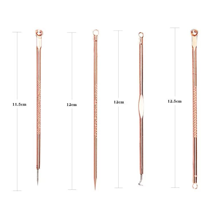 Acne Needle 4 In 1, Blackhead and Acne Removal Needle, Acne Removal Needle Rose Gold Powder Needle Set