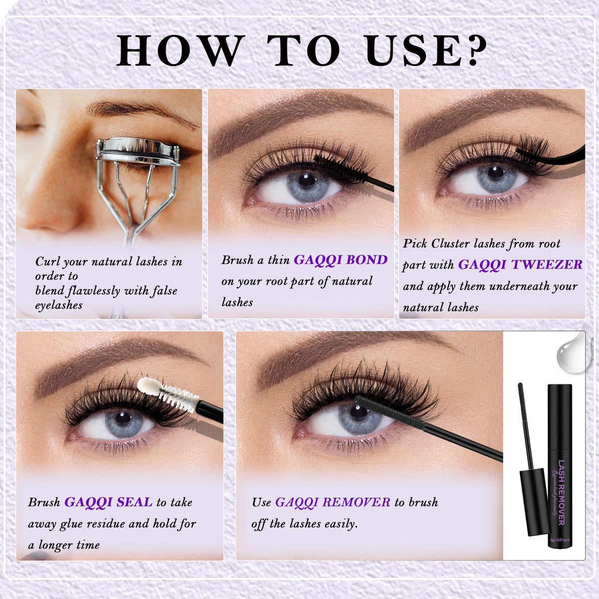 GAQQI Lash Clusters Kit 320Pcs Mixed 9-16mm(50D-CMIX KIT)