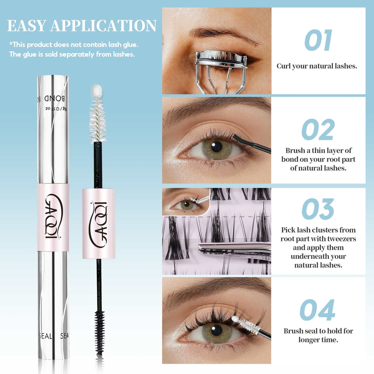 GAQQI Lash Clusters Volume & Fluffy Eyelash Clusters 10-14mm 120PCS (WING)