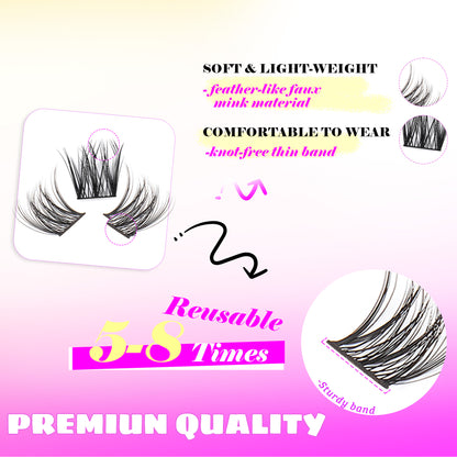 GAQQI Lash Clusters 112pcs (GQ02, D Curl, 12mm)