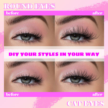 GAQQI Lash Clusters 112pcs (GQ02, D Curl, 12mm)