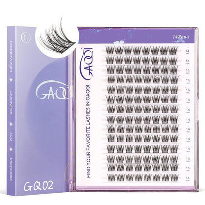 GAQQI Lash Clusters 112pcs (GQ02, C Curl, 14mm)