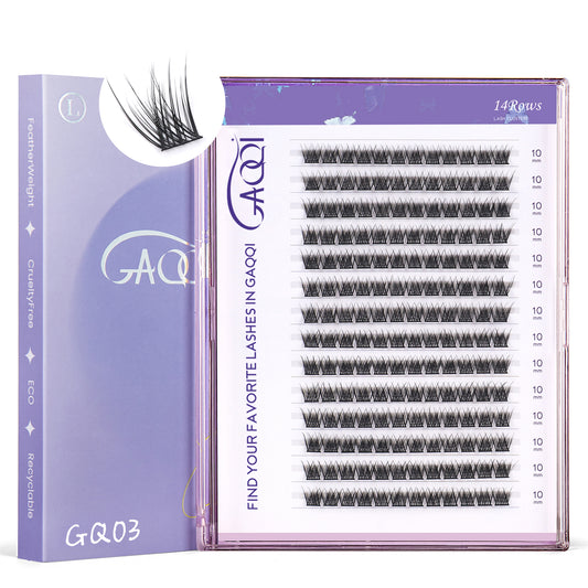 GAQQI Lash Clusters 168pcs (GQ03, C Curl, 10mm)
