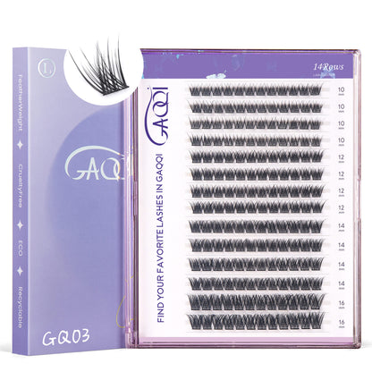 GAQQI Lash Clusters 168pcs (GQ03, D Curl, 10-16mm)