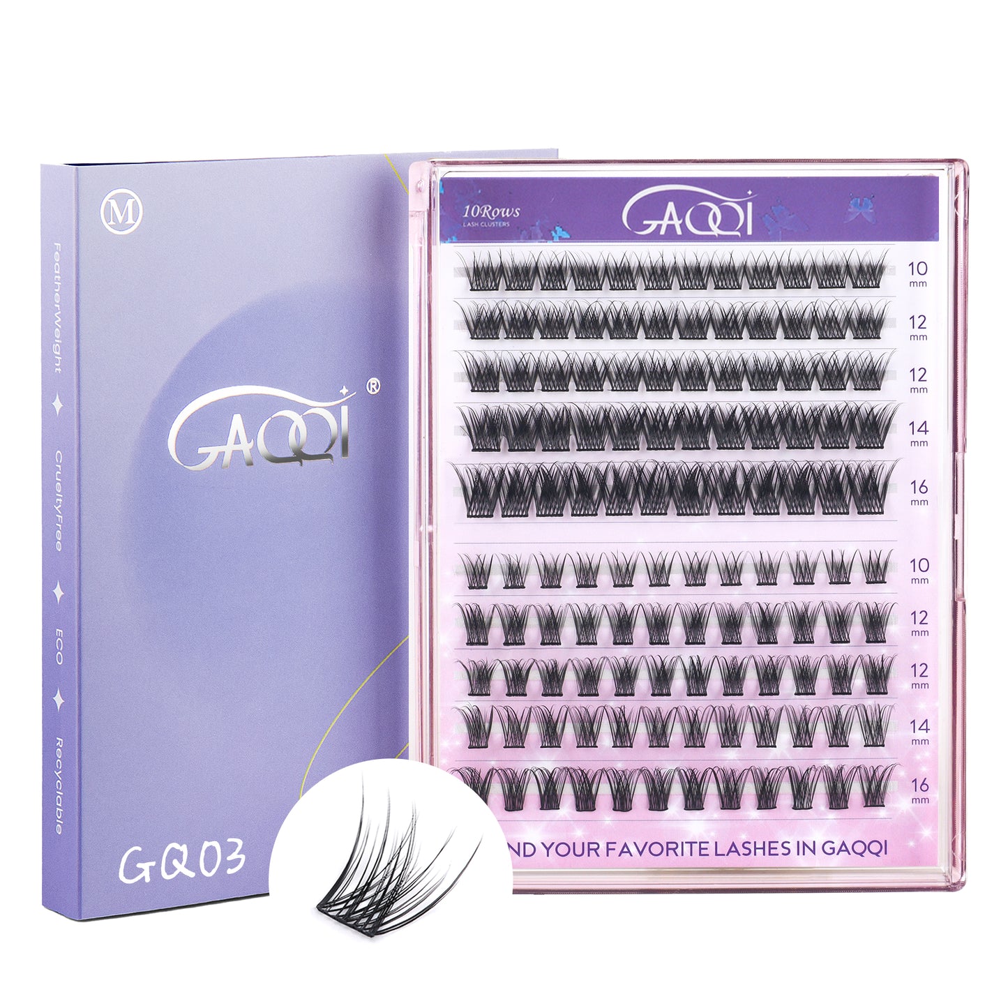GAQQI Lash Clusters 120PCS (GQ03&45, C Curl,10-16mm)