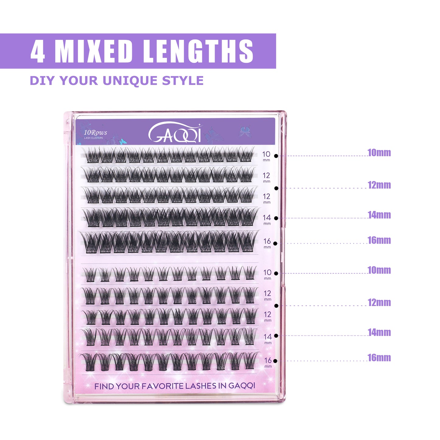 GAQQI Lash Clusters 120PCS (GQ03&45, C Curl,10-16mm)