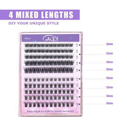 GAQQI Lash Clusters 120PCS (GQ03&45, C Curl,10-16mm)