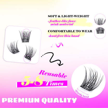 GAQQI Lash Clusters 168pcs (GQ03, D Curl, 10-16mm)