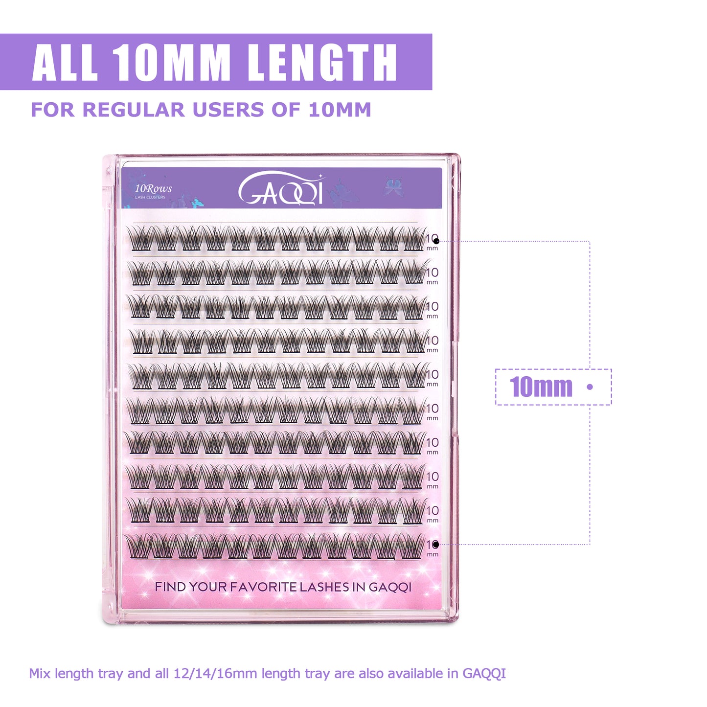 GAQQI Lash Clusters 120PCS（GQ15, C Curl, 10mm)