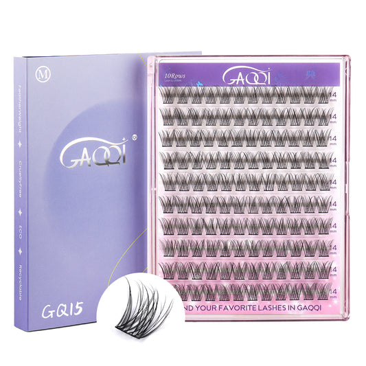 GAQQI Lash Clusters 120PCS（GQ15, C Curl, 14mm)