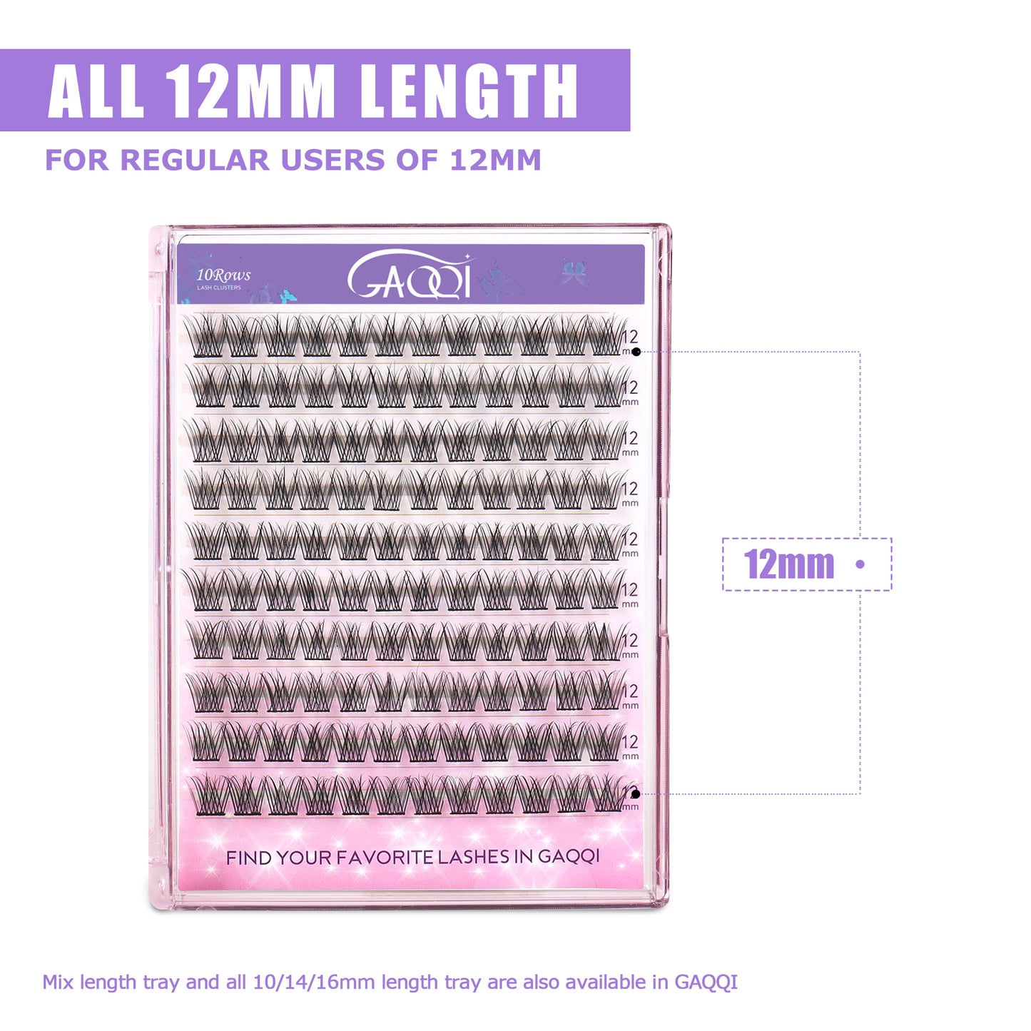 GAQQI Lash Clusters 120PCS（GQ15, C Curl, 12mm)