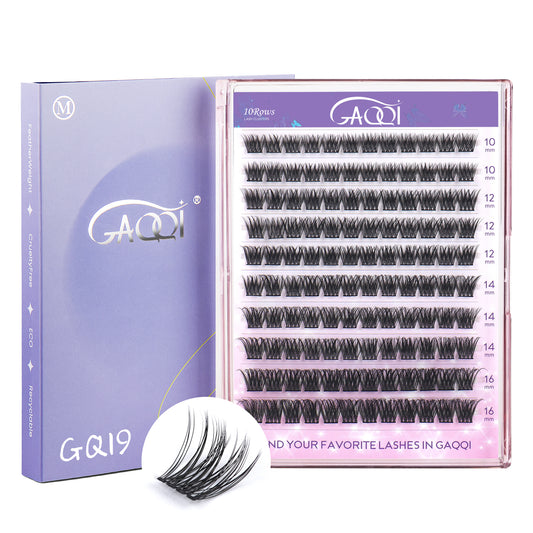 GAQQI Lash Clusters 120PCS（GQ19, D Curl, 10mm)