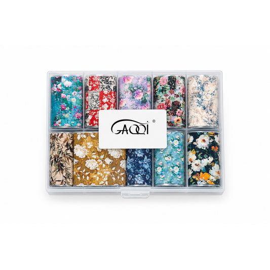 GAQQI Nail Art Stickers Floral Transfer Decoration Sticker