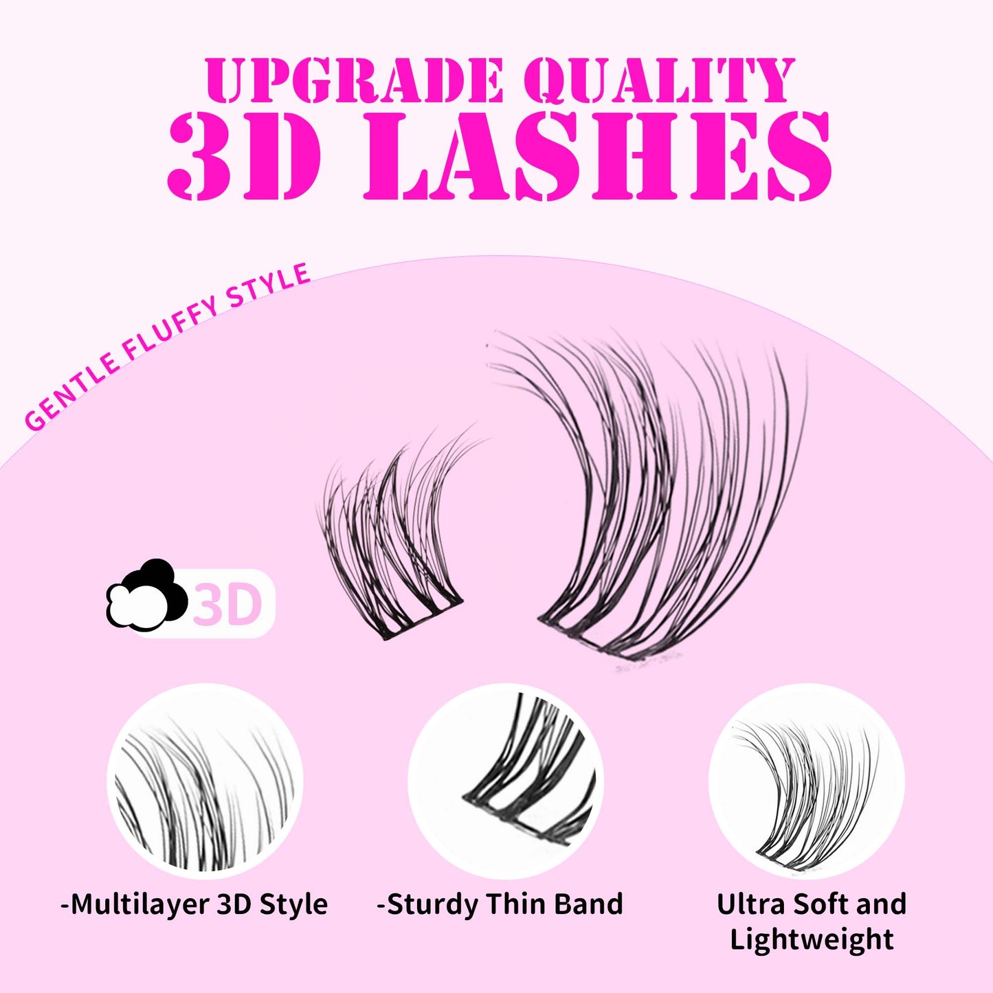 GAQQI Lash Clusters 80PCS 10-14mm Cat Eye (3D-GQ46)