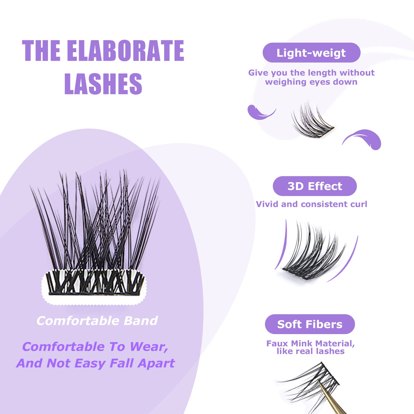 GAQQI Lash Clusters 120PCS（GQ19, C Curl, 10-16mm)