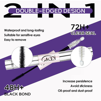 GAQQI Lash Bond and Seal Waterproof 10ML Lash Glue 2 in 1 Eyelash Glue