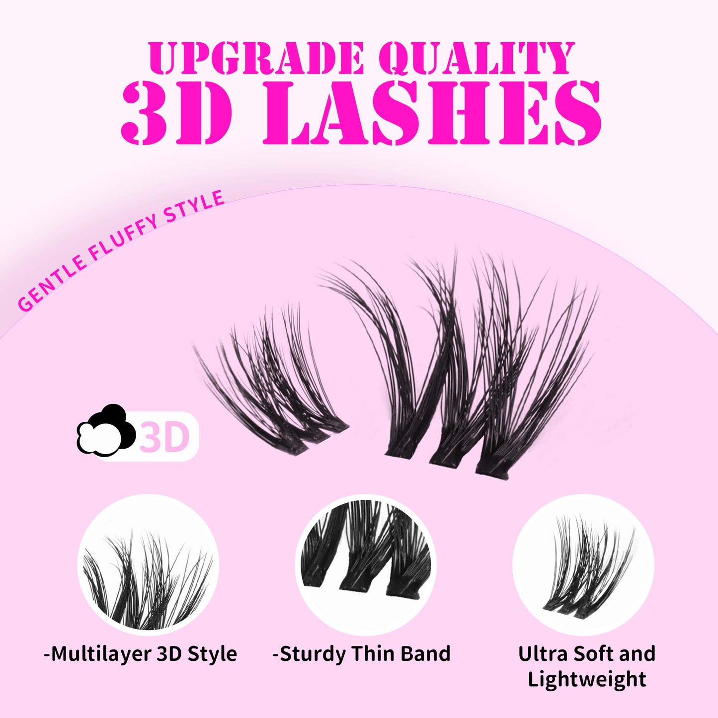 GAQQI Lash Clusters 110PCS 10-14mm Fluffy Individual Lashes (3D-GQ08)
