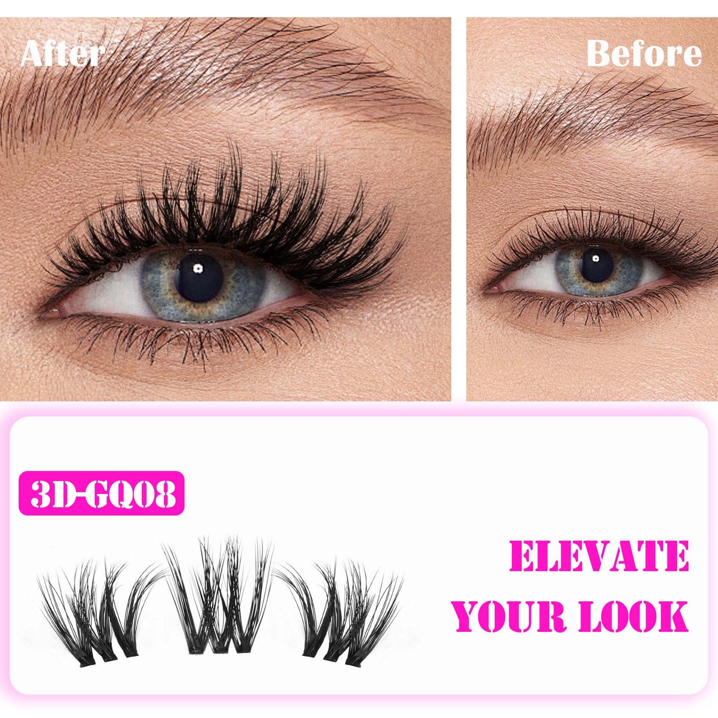 GAQQI Lash Clusters 110PCS 10-14mm Fluffy Individual Lashes (3D-GQ08)
