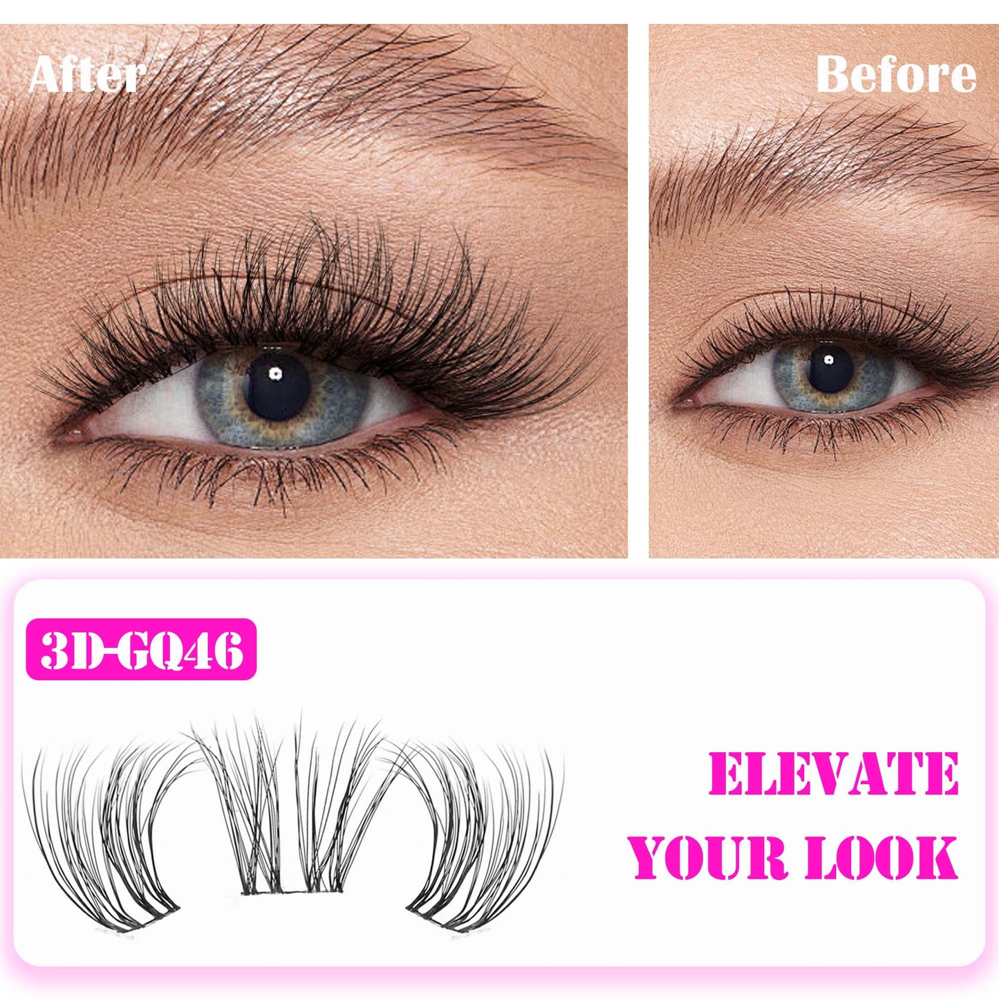GAQQI Lash Clusters 80PCS 10-14mm Cat Eye (3D-GQ46)