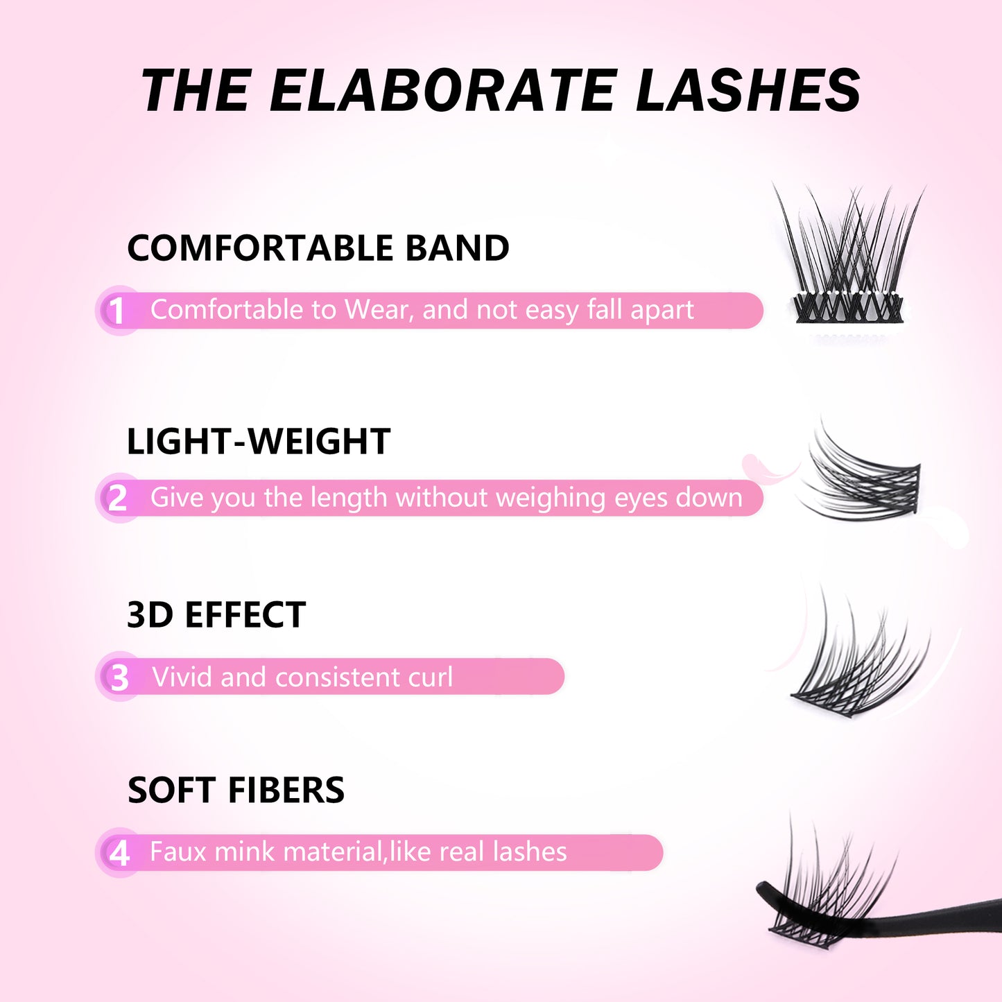 GAQQI Lash Clusters Kit 10-16MM with Lash Bond and Seal,Lash Remover and Lash Applicator (GQ03-KIT)