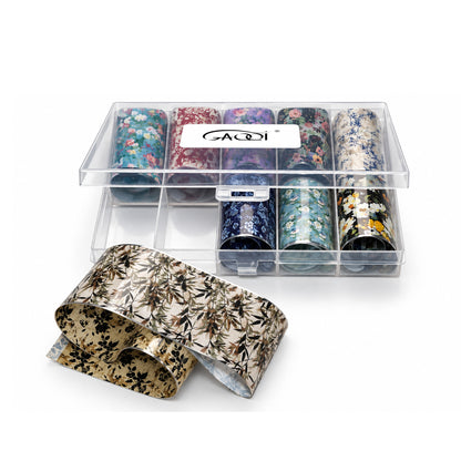 GAQQI Nail Art Stickers Floral Transfer Decoration Sticker