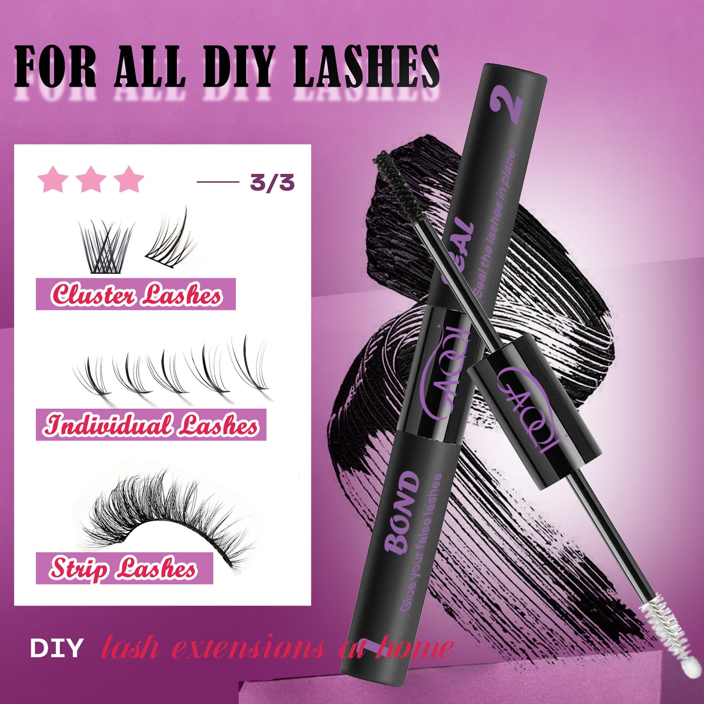 GAQQI Lash Remover 5mL for Cluster Lashes Lash Glue Remover