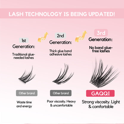 GAQQI No Band Self Adhesive Lash Clusters 100pcs (LACE)