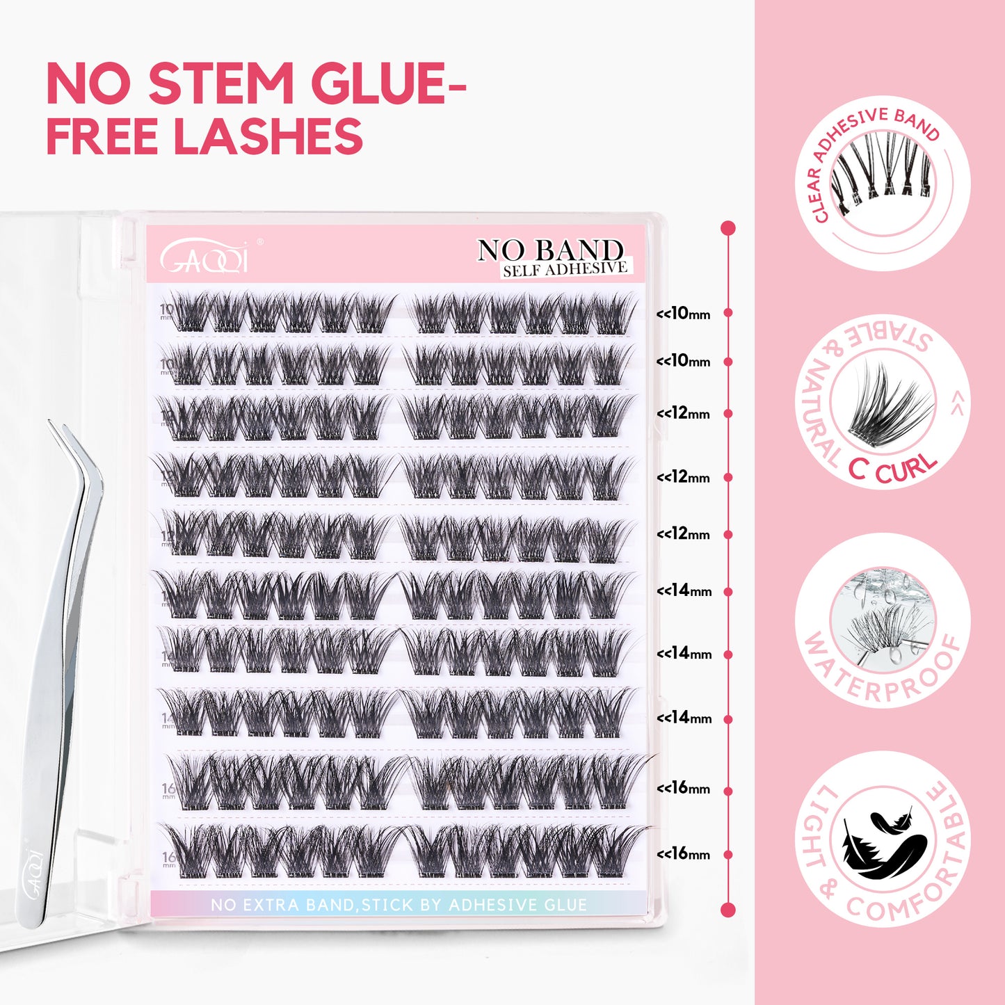 GAQQI No Band Self Adhesive Lash Clusters 120pcs (CLASSIC)
