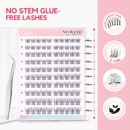 GAQQI No Band Self Adhesive Lash Clusters 100pcs (LACE)