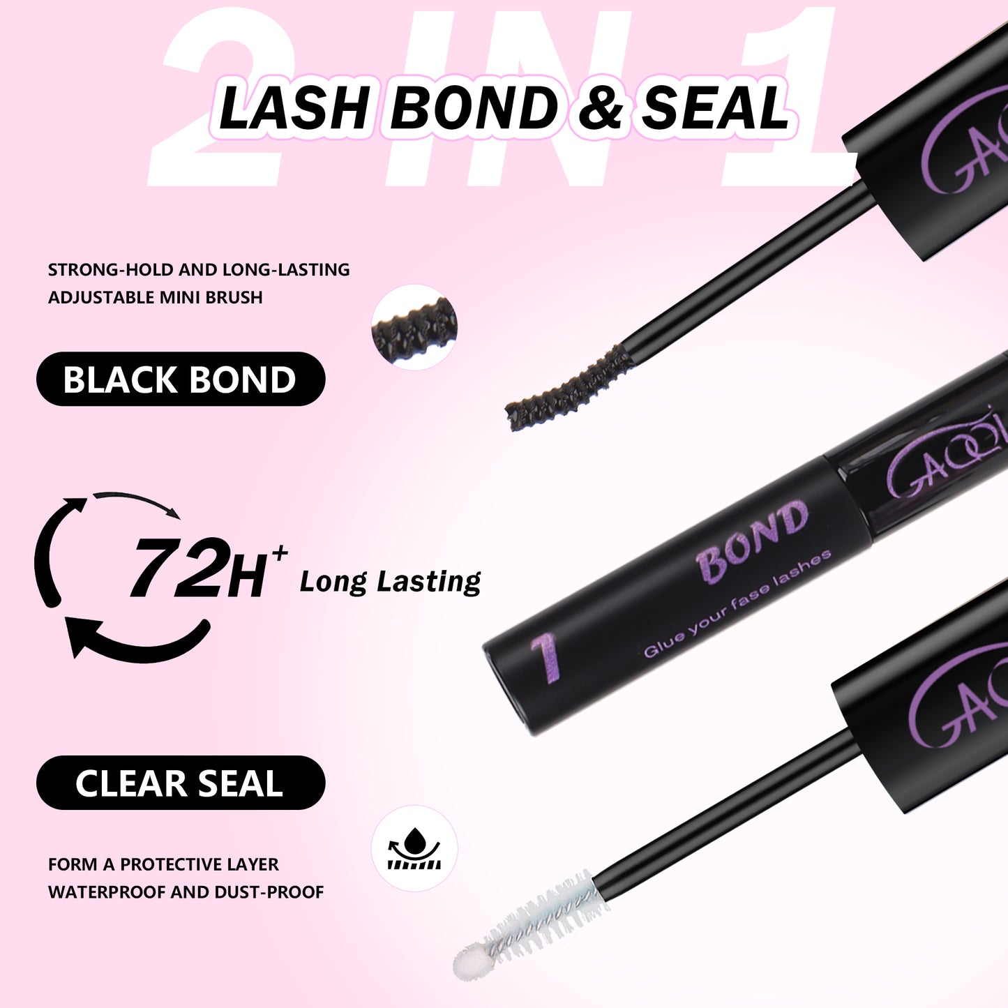 GAQQI Lash Clusters Kit 10-16MM with Lash Bond and Seal,Lash Remover and Lash Applicator (GQ03-KIT)
