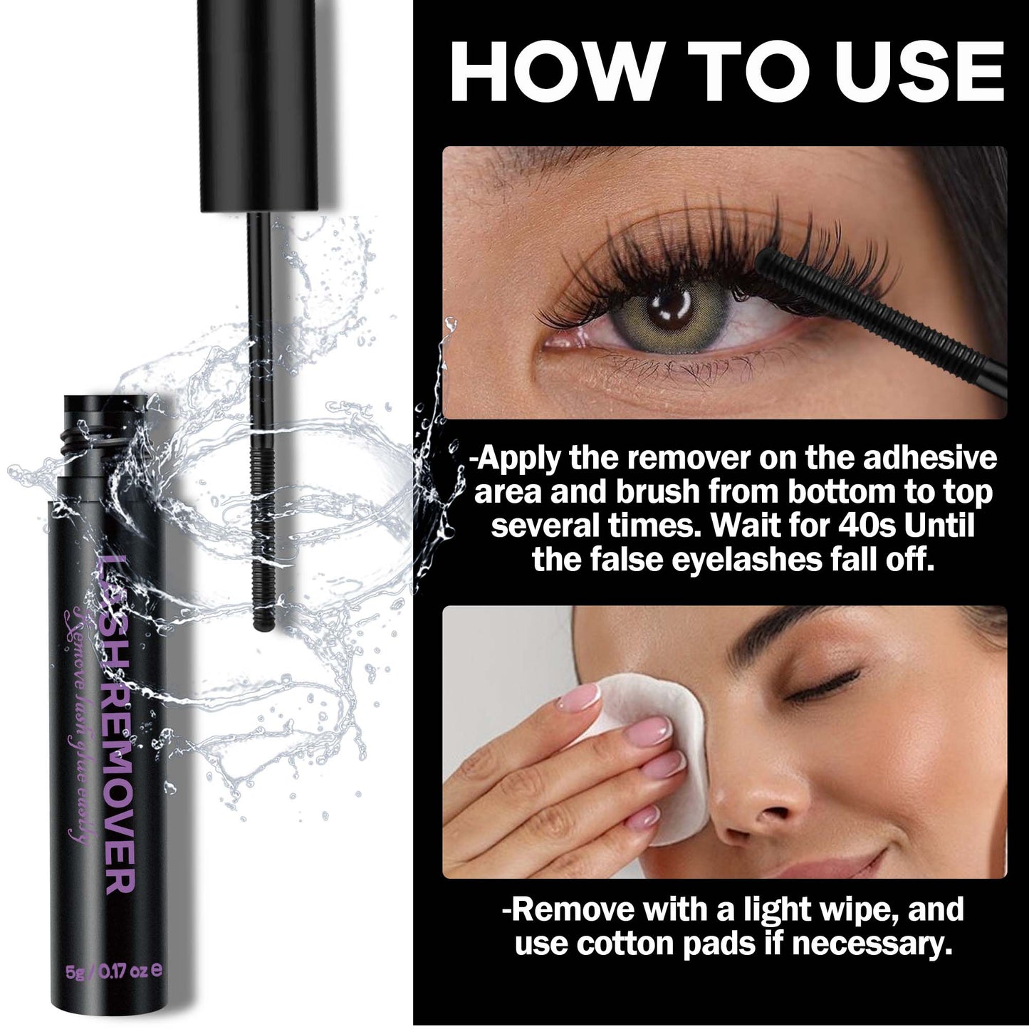 GAQQI Lash Remover 5mL for Cluster Lashes Lash Glue Remover
