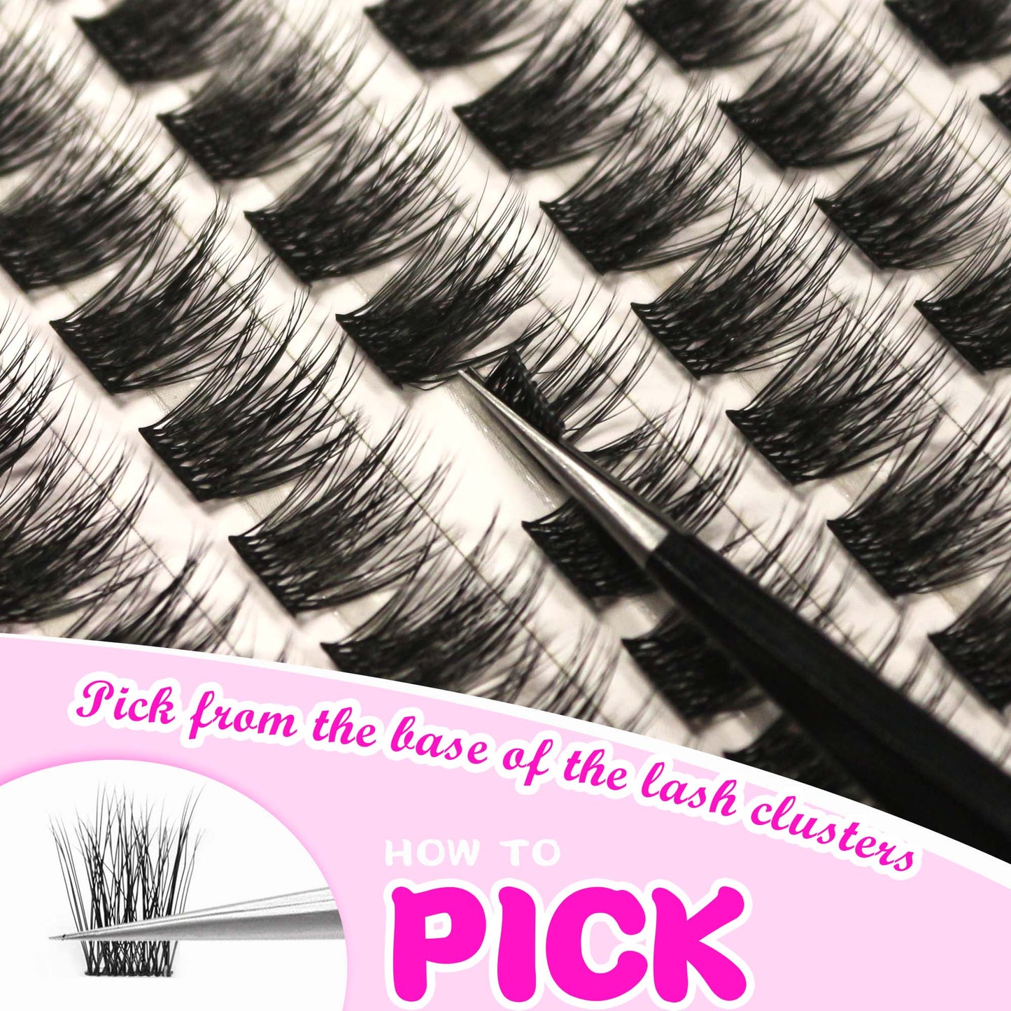 GAQQI Lash Clusters 120PCS 10-14mm Fluffy Individual Lashes (3D-GQ01)