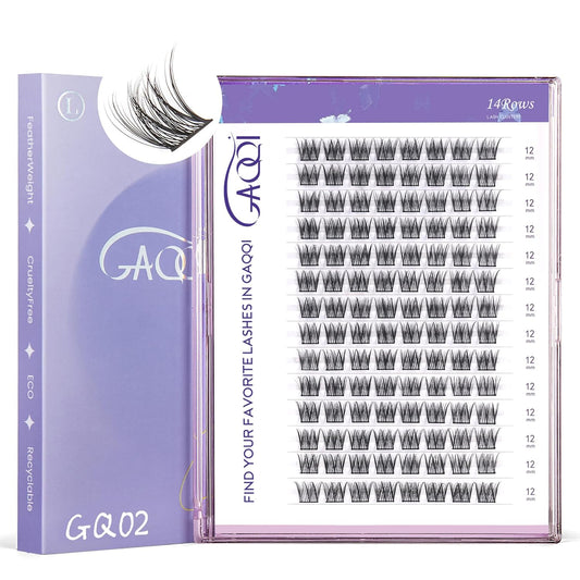GAQQI Lash Clusters 112pcs (GQ02, D Curl, 12mm)